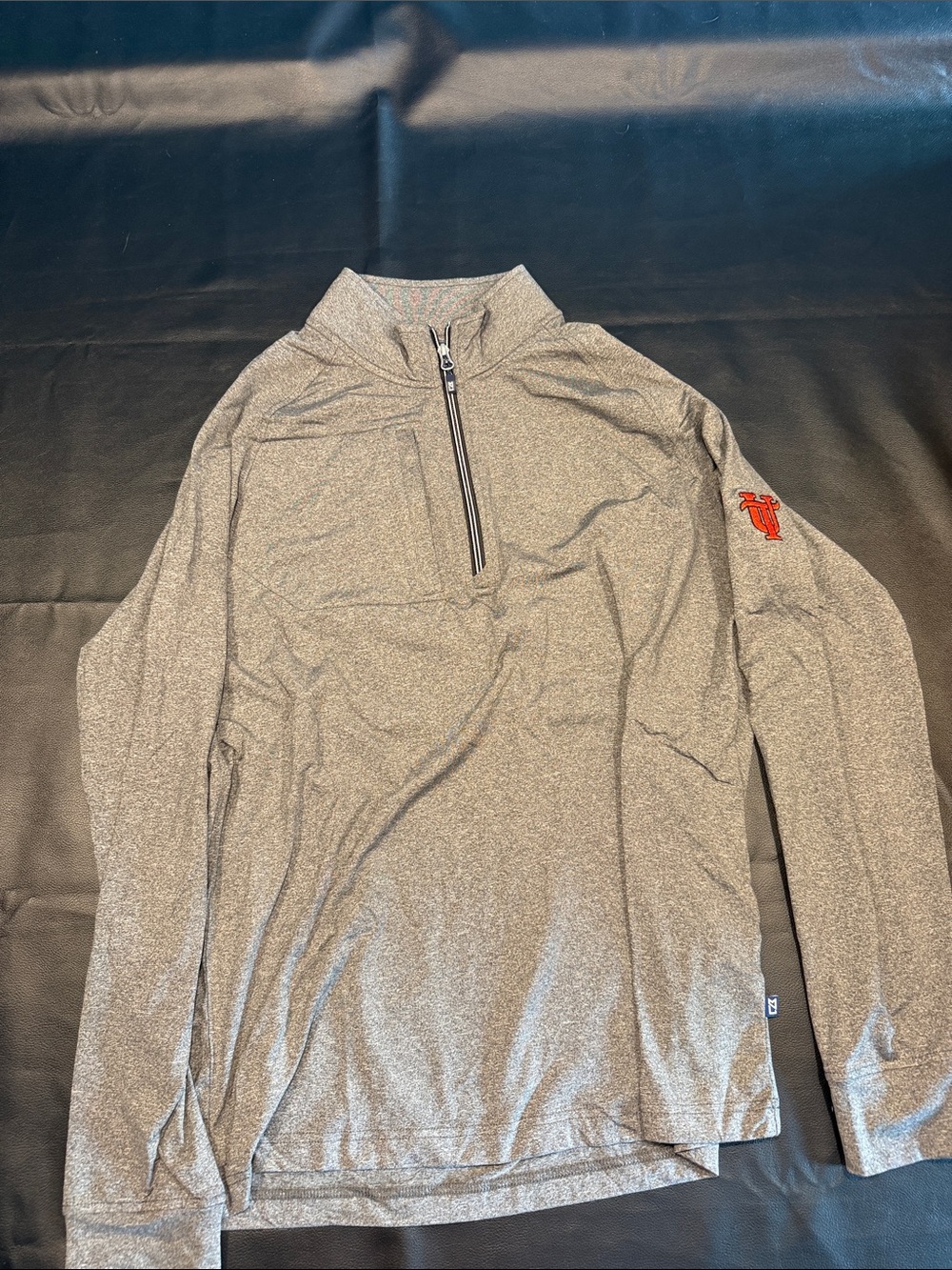 Cutter & Buck Heather Gray Quarter-Zip Pullover with University of Tampa Logo